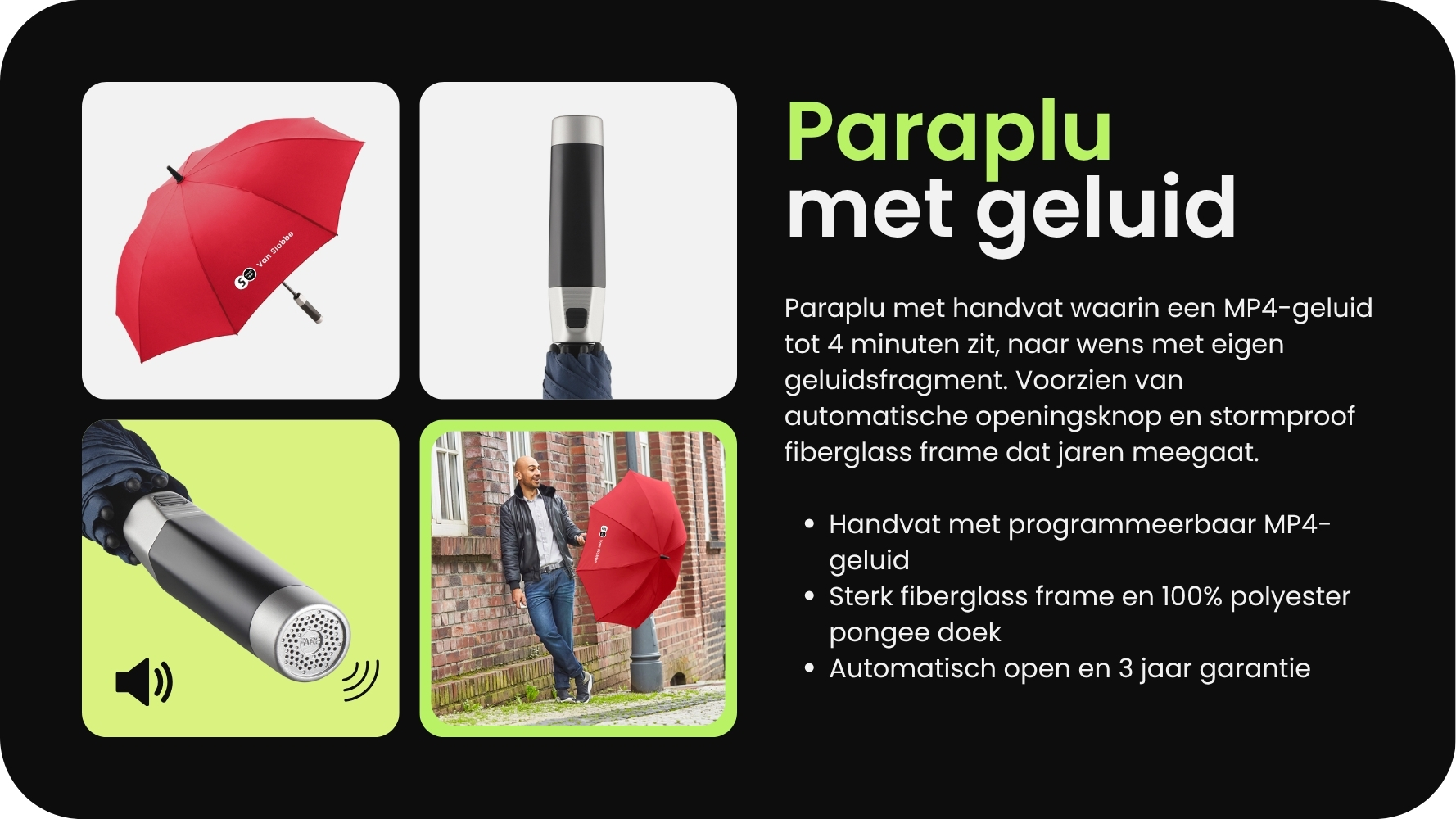 Paraplu met geluid